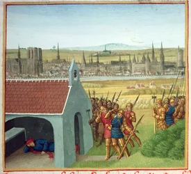 Fr 6465 fol. 57 Kung Clothar II (584-629) kan inte ta tillbaka sin son Dagobert I (605-39) till Paris, från 